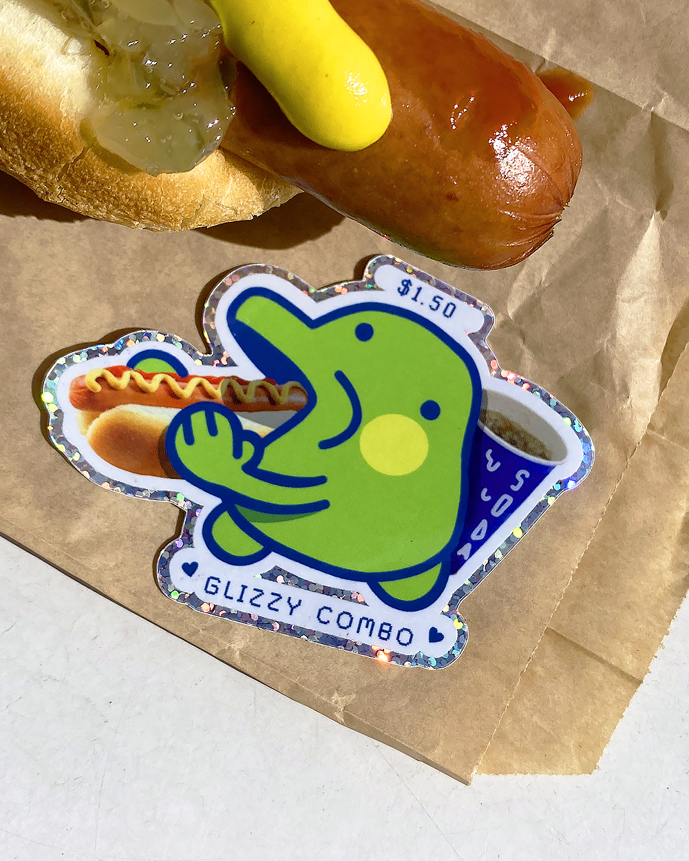 glizzy combo glitter sticker