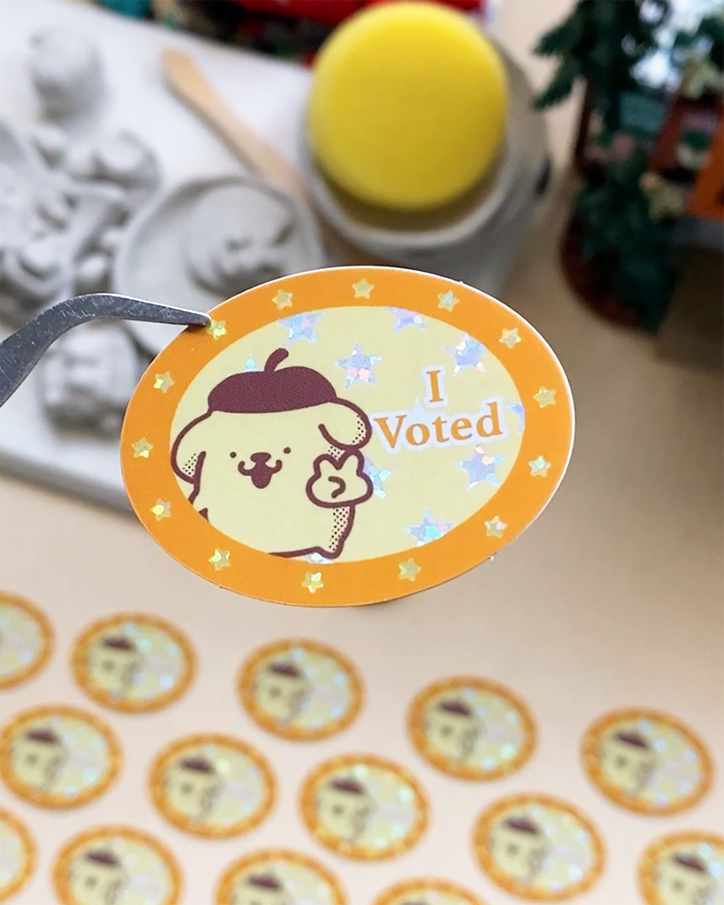 i voted glitter sticker