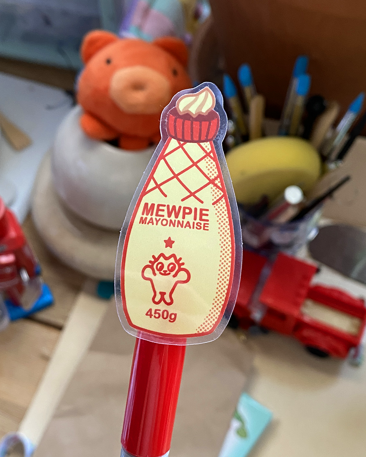 mewpie mayo clear sticker