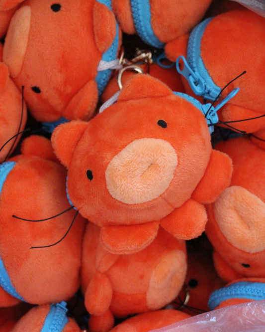 octo cat zipper plush keychain