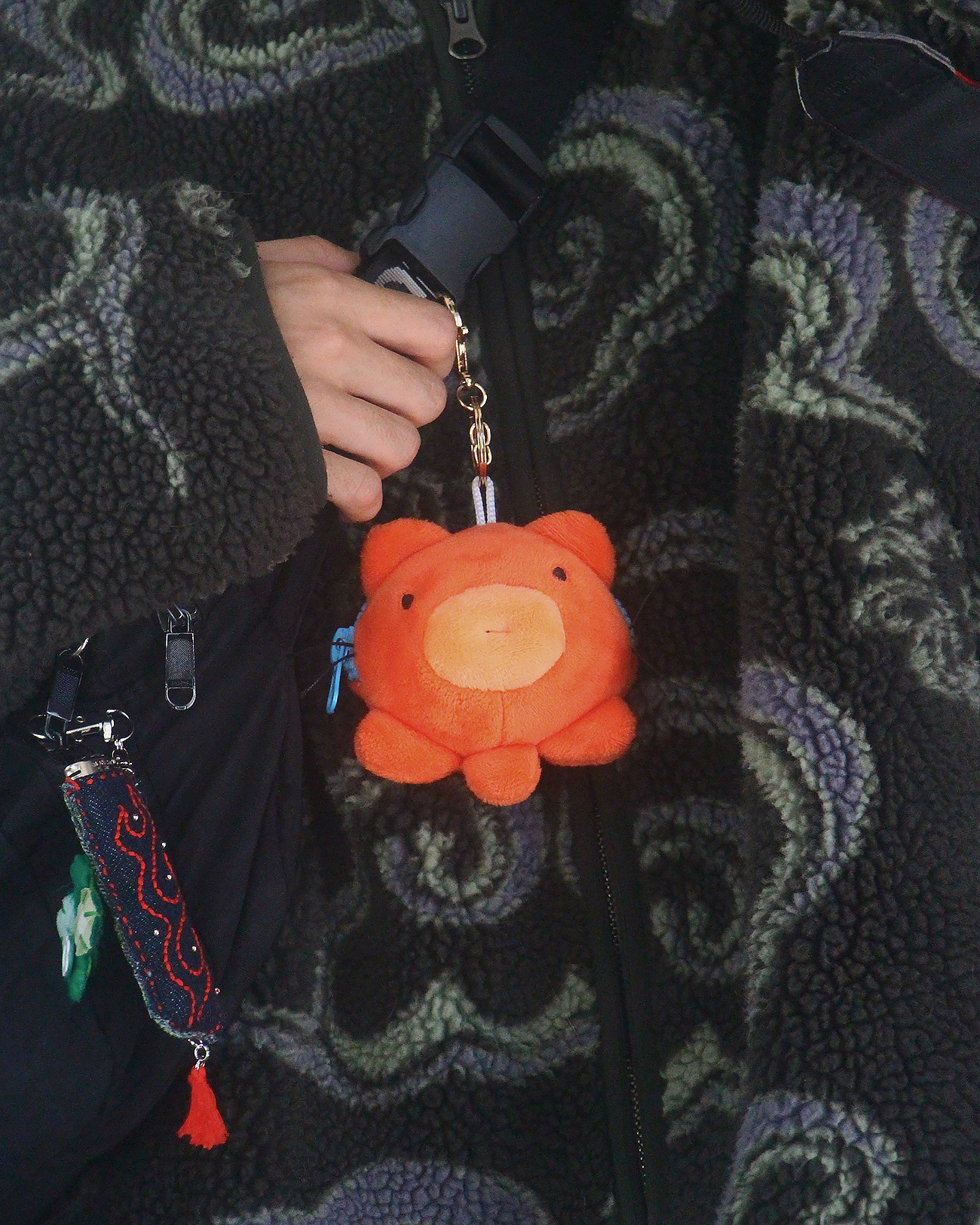 octo cat zipper plush keychain