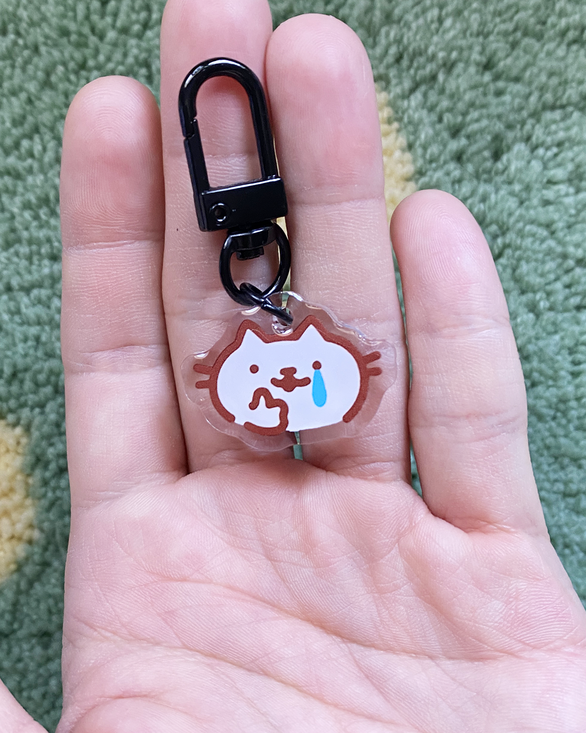 crying cat keychain