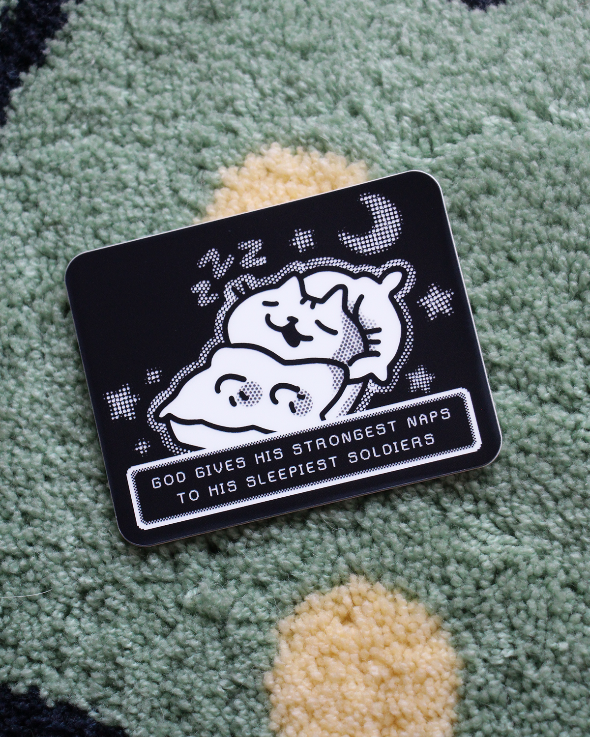 sleepy cat glow-in-the-dark sticker
