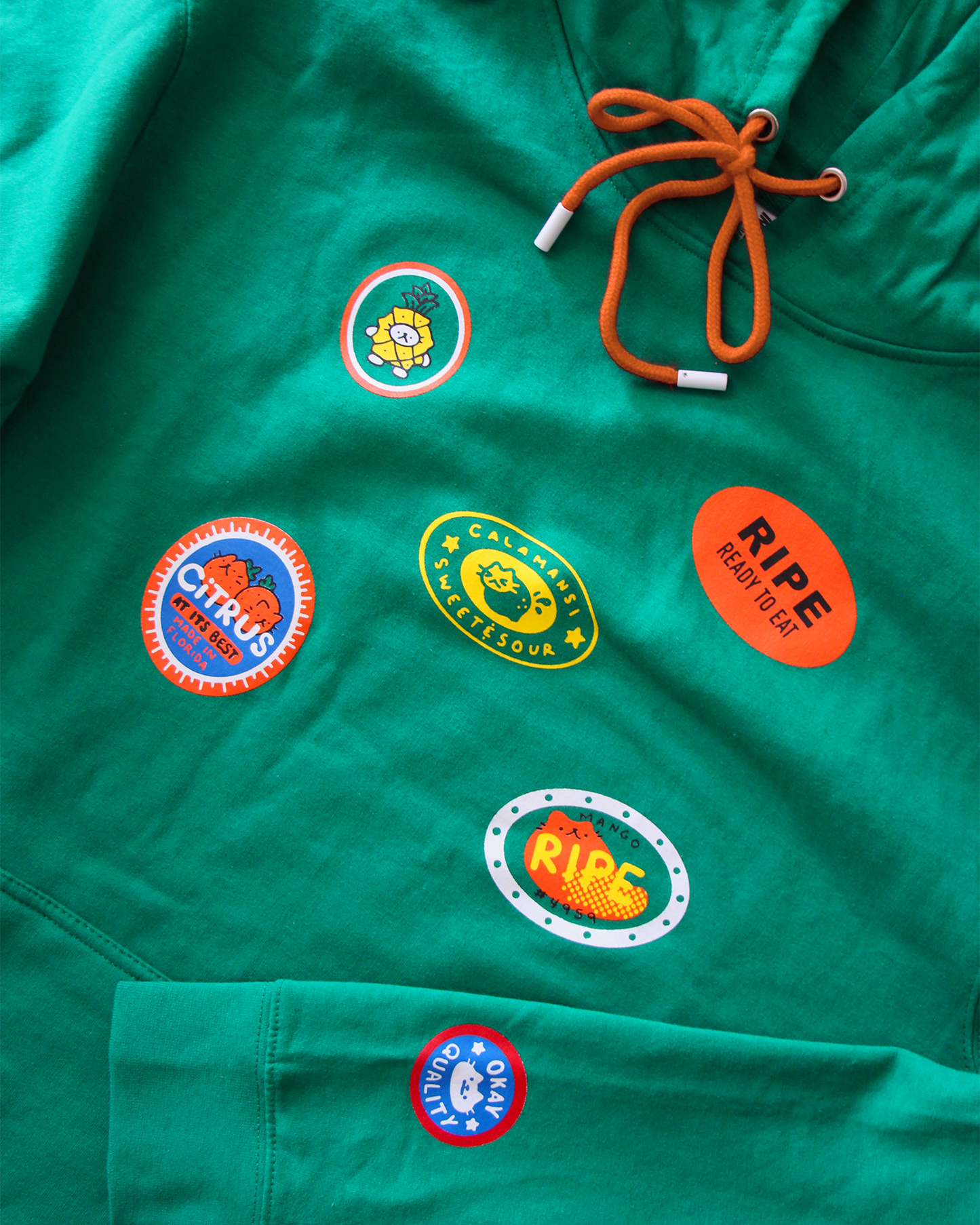 *old design* tropical fruit sticker hoodie