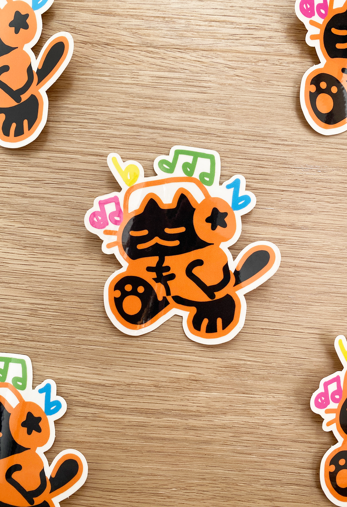 jammin' cat sticker