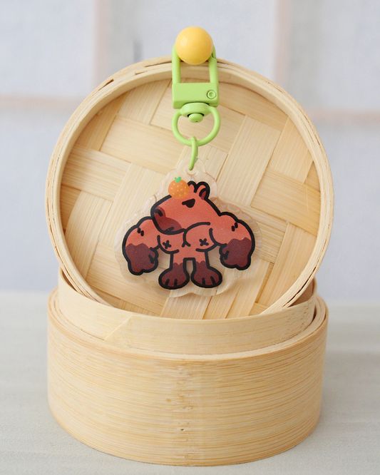 buff capybara keychain