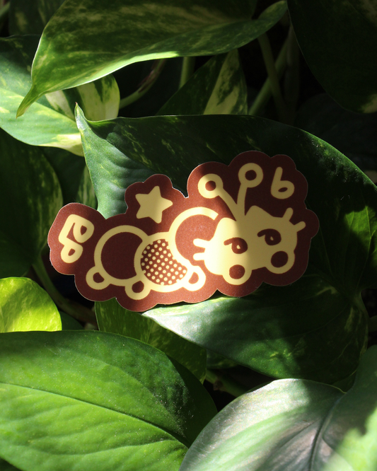 cat caterpillar glow-in-the-dark sticker