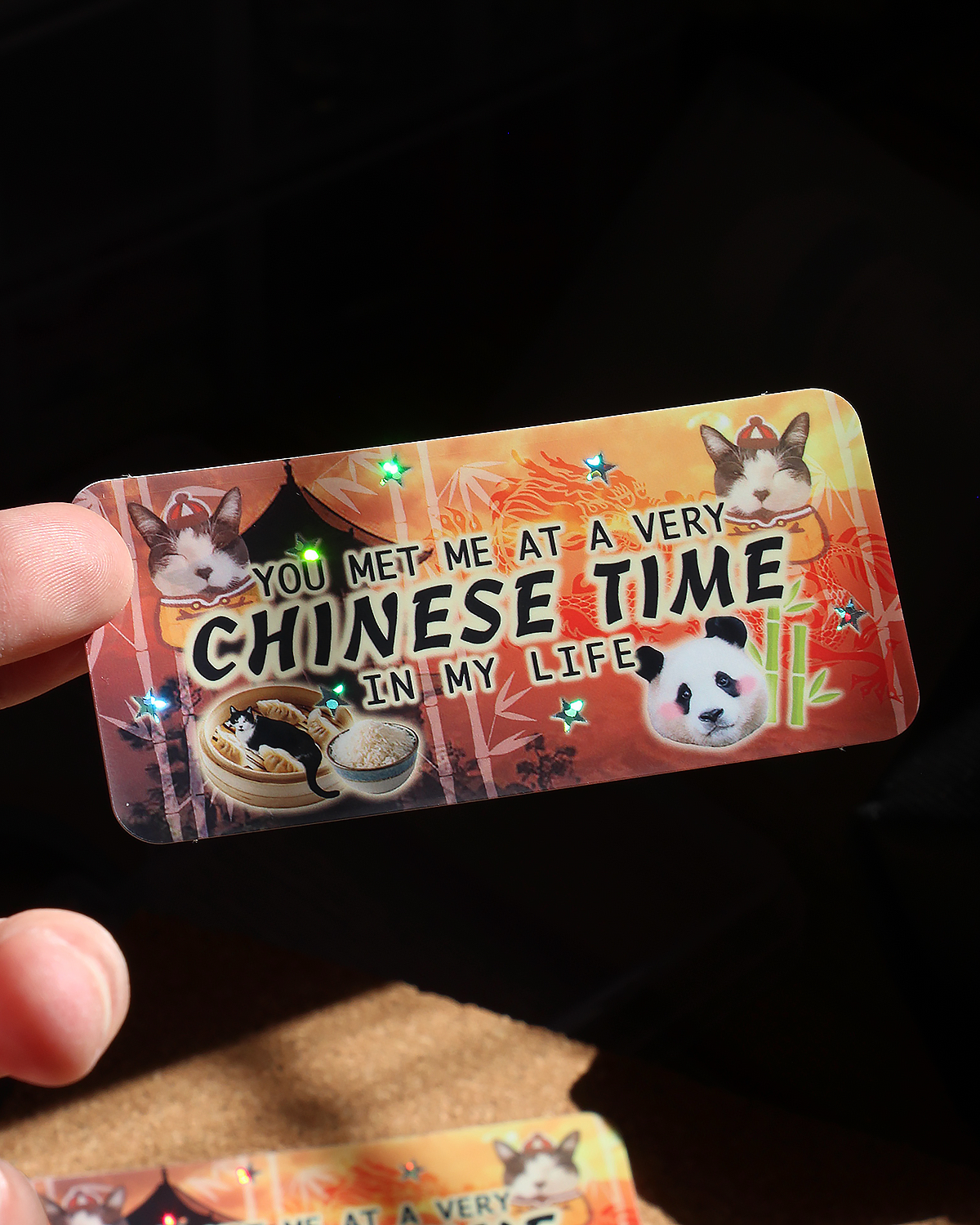 chinese time glitter sticker