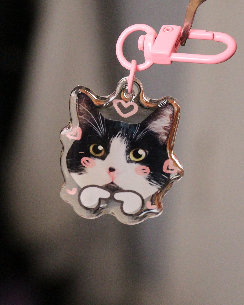 heart cat keychain
