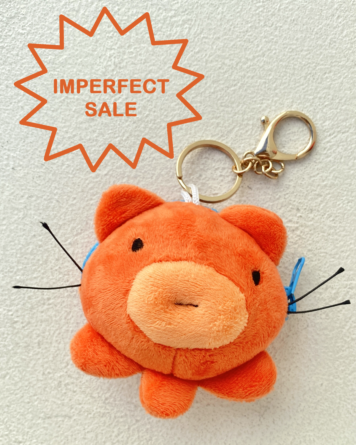 imperfect octo cat plush keychain