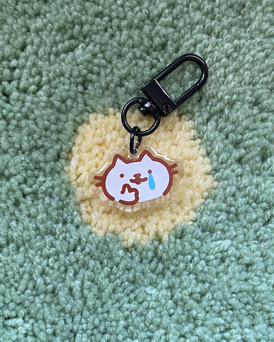 crying cat keychain
