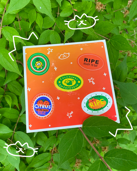tropical fruit label stickers