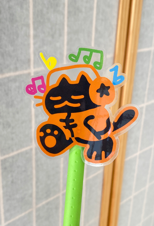 jammin' cat sticker